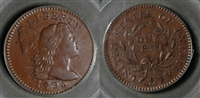 1795 1C Lettered Edge AU55BN