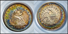 1853 25C Arrows and Rays AU53