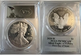 2020-W  $1 Silver Eagle - v75 Privy First Day of Issue PR70DCAM
