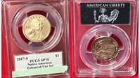 2017-S $1 Sequoyah Enhanced Unc Set FDI Denver ANA SP70