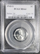 1943-S 1C MS64