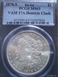 1878-S $1 VAM 17A, Denticle Clash MS63