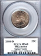 2008-D 25C Oklahoma Satin Finish SP68