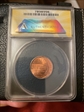 199x 1C Lincoln Struck 20% Off-Center at K-3:00 MS 65 RD