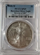 2008-W $1 Burnished Silver Eagle Reverse of 2007 SP69