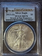 2013-(S) $1 Silver Eagle Struck at San Francisco First Strike MS70