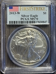 2013-W $1 Burnished Silver Eagle First Strike SP70