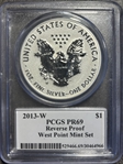 2013-W $1 Reverse Proof West Point Mint Set Mercanti Signature PR69