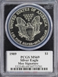 1989 $1 Silver Eagle Moy Signature MS69