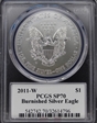 2011-W $1 Burnished Silver Eagle Moy Signature SP70