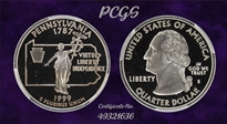 1999-S 25C Pennsylvania Silver PR69DCAM