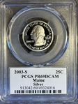 2003-S 25C Maine Silver PR69DCAM
