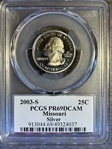 2003-S 25C Missouri Silver PR69DCAM