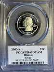2003-S 25C Illinois Silver PR69DCAM