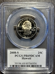 2008-S 25C Hawaii PR69DCAM