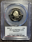 2003-S 25C Missouri PR69DCAM