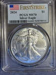 2024 $1 Silver Eagle First Strike MS70