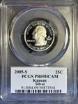 2005-S 25C Kansas Silver PR69DCAM