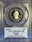 2005-S 25C Oregon Silver PR69DCAM