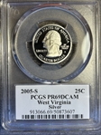 2005-S 25C West Virginia Silver PR69DCAM