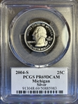 2004-S 25C Michigan Silver PR69DCAM