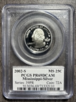 2002-S 25C Mississippi Silver PR69DCAM