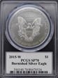 2015-W $1 Burnished Silver Eagle Moy Signature SP70
