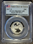 2017-S 25C Ozark NP-Silver First Day of Issue PR69DCAM