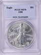 1998 $1 Silver Eagle MS70