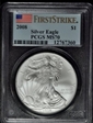 2008 $1 Silver Eagle First Strike MS70