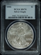 2006 $1 Silver Eagle MS70