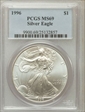 1996 $1 Silver Eagle MS69