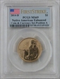 2014-D $1 Native American Enhanced Coin & Currency Set-Position A 1st Strike SP69