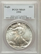 1990 $1 Silver Eagle MS69