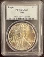 1988 $1 Silver Eagle MS69