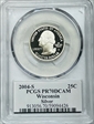 2004-S 25C Wisconsin Silver PR70DCAM