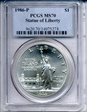 1986-P $1 Statue of Liberty MS70