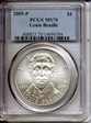 2009-P $1 Louis Braille MS70