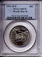 1991-95-P 50C World War II MS70