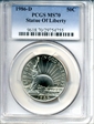 1986-D 50C Statue Of Liberty MS70