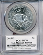 2015-P $1 U.S. Marshals Service USMS Label - First Strike MS70