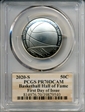 2020-S 50C Basketball Hall of Fame First Day of Issue PR70DCAM