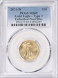 2021-W $10 Gold Eagle - Type 2 Unfinished Proof Dies MS69