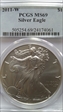 2011-W $1 Burnished Silver Eagle SP69