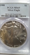 1988 $1 Silver Eagle MS69