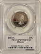 2003-S 25C Illinois PR70DCAM