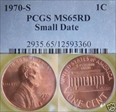 1970-S 1C Small Date MS65RD