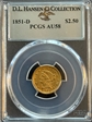 1851-D $2.50 AU58