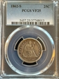 1862-S 25C VF25
