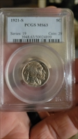 1921-S 5C MS63